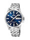 Festina Ανδρικό Ρολόι 40mm Μπαταρίας με Ασημί Μεταλλικό Μπρασελέ
