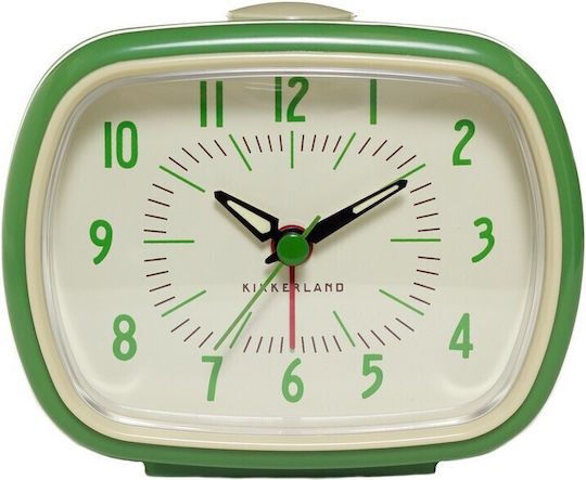 Kikkerland Retro Green Επιτραπέζιο Ρολόι με Ξυπνητήρι AC08-G