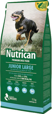 Nutrican Junior Large 15kg Ξηρά Τροφή για Κουτάβια με Καλαμπόκι και Κοτόπουλο