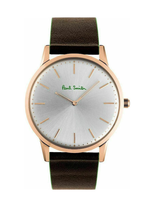 Paul Smith Slim Watch Battery with Brown Leather Strap