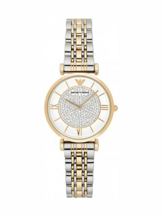 Emporio Armani Gianni T-Bar Ceas Dama 32mm Cu Baterie Cu Brățară Argintie Din Oțel