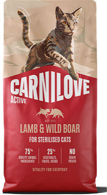 Carnilove Into The Wild Lamb & Wild Boar Dry Food Grain-Free for Adult Sterilized Cats with Lamb / Wild Boar 6kg