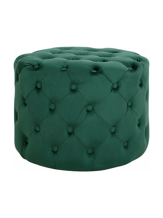 Stool For Living Room Upholstered with Velvet Kassie Cypress 60x60x43cm