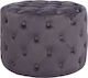 Stool For Living Room Upholstered with Velvet Kassie Gray 60x60x43cm