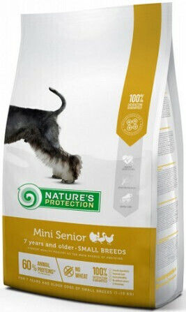 Nature's Protection Mini Senior 2кг Суха Храна без Зърнени храни за Възрастни Кучета от Малки Породи с Птици и Риба