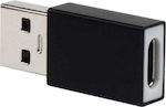 Powertech Konverter USB-A männlich zu USB-C weiblich Schwarz (CAB-UC024)
