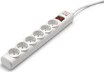 Salicru SPS Safe 6 Power Strip with Surge Protection 6 Positions with USB-A, Switch and Cable 1.5m