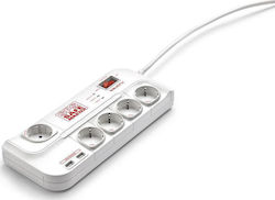 Salicru SPS Safe Master Power Strip with Surge Protection 5 Positions with 2 USB-A and Switch