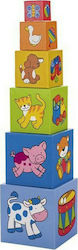 Goki Stacking Toy Stacking Blocks Animals for 12++ Months