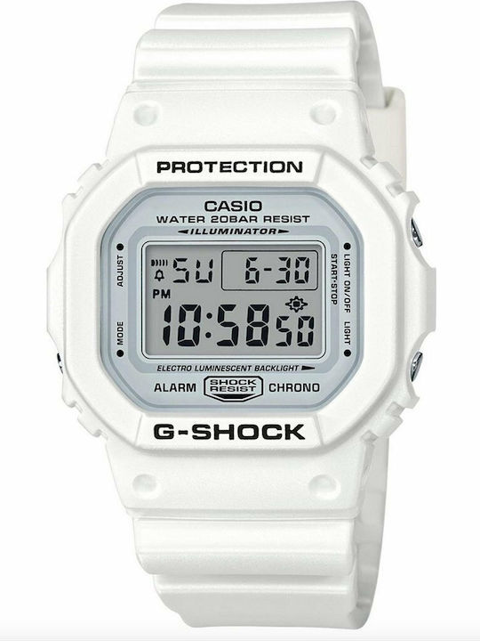 Casio G-shock Digital Herrenuhr 42.8mm Chronograph Batterie mit Weiß Kautschukarmband