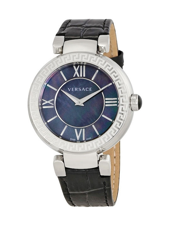 Versace Watch with Black Leather Strap VNC180017