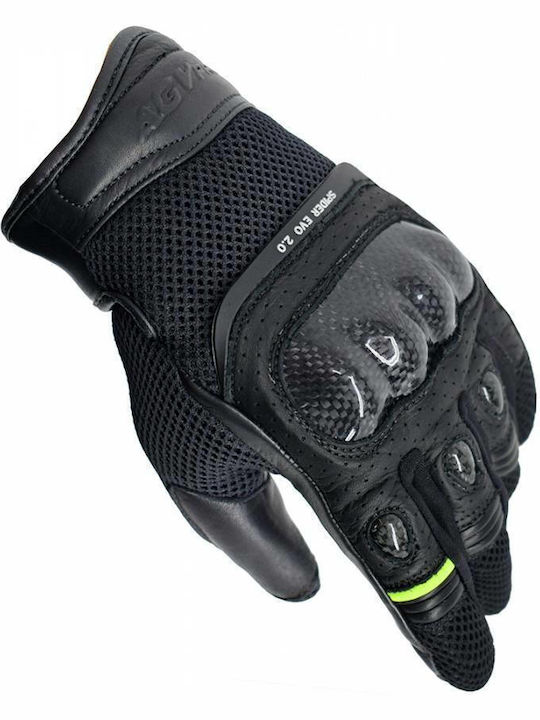 Spider Evo 2.0 Carbon Winter Men's Motorcycle Gloves Black/Fluo Yellow