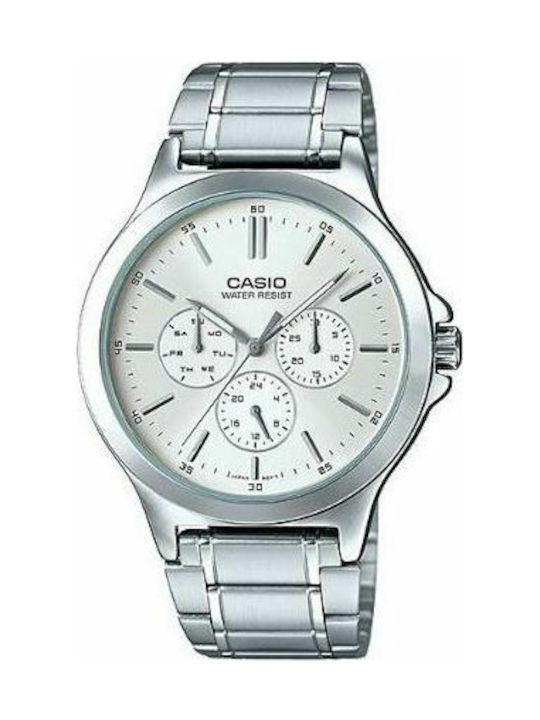 Casio Watch Chronograph with Silver Metal Bracelet LTP-V300D-7AU