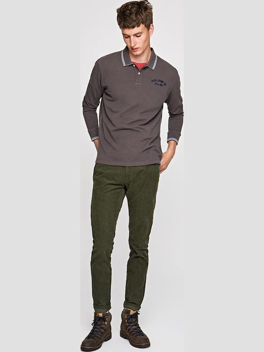 James Παντελόνι Chino Ελαστικό σε Slim Εφαρμογή Χακί