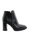 Sante Leather Women's Ankle Boots with High Heel Black