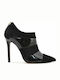 Sante Women's Patent Leather Ankle Boots with High Heel Black