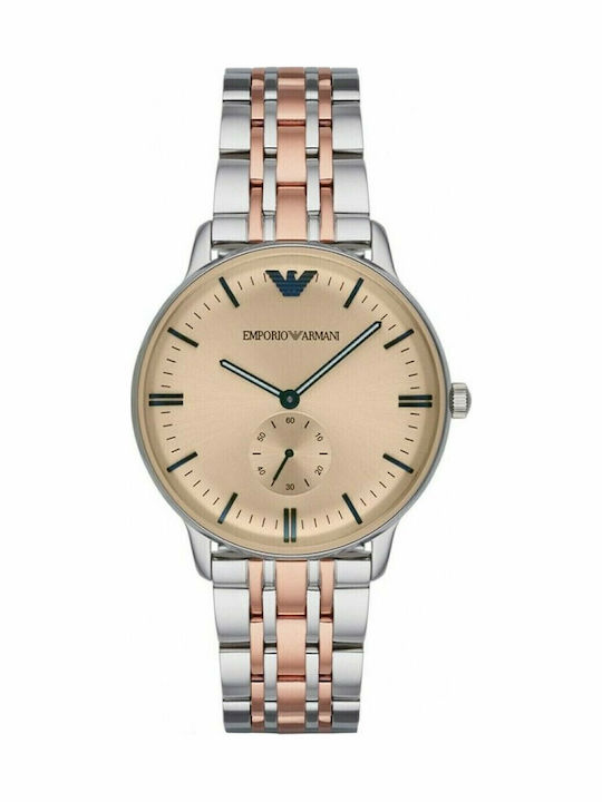 Emporio Armani Classic Ανδρικό Ρολόι 40mm Μπαταρίας με Ροζ Χρυσό Μεταλλικό Μπρασελέ