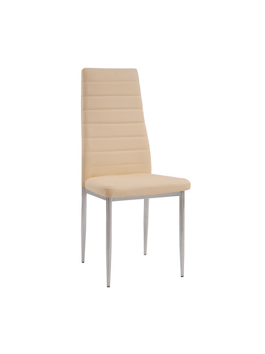 Patricia Dining Room Artificial Leather Chair Ecru 40x36x96cm