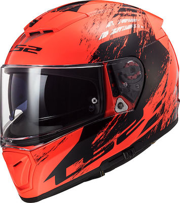 LS2 Breaker FF390 Full Face Helmet with Pinlock and Sun Visor ECE 22.05 1400gr Swat Fluo Orange / Black KR00204