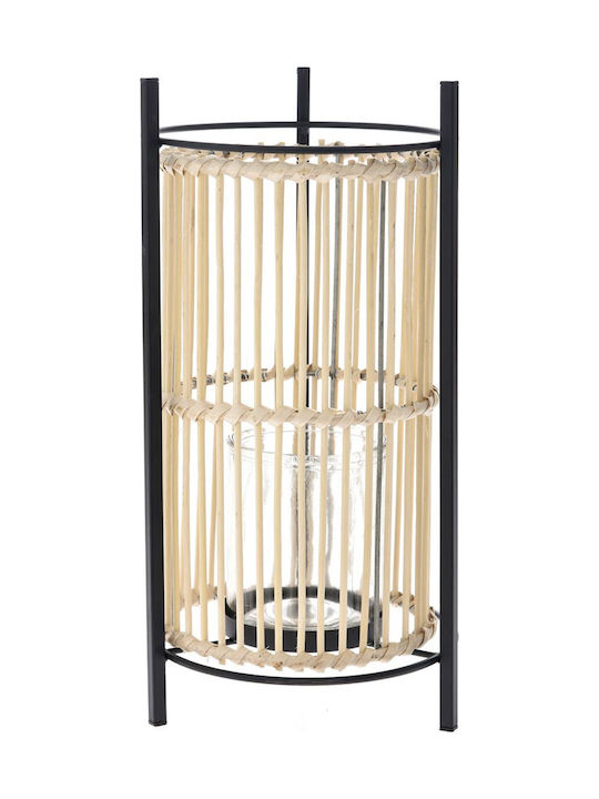 Iliadis Floortop Bamboo Lantern Beige 24x24x47cm