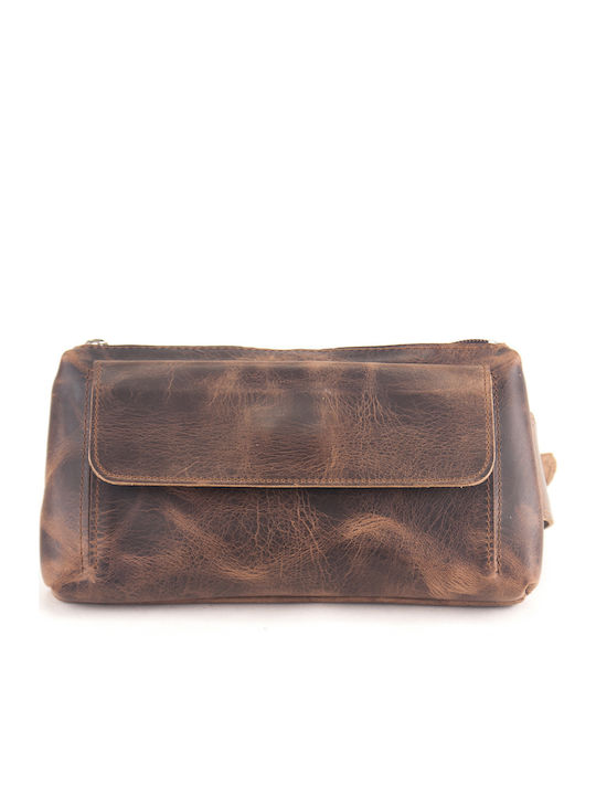 621 Men's Leather Waist Bag Brown