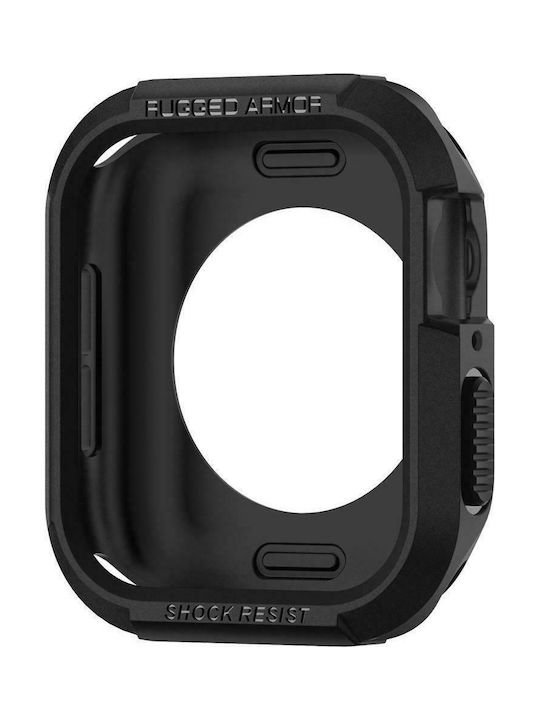 Spigen Rugged Armor Silicone Case in Black color for Apple Watch 44mm