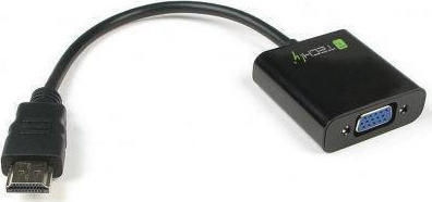Techly Конвертор HDMI мъжки към VGA женски Черен 1бр IDATA-HDMI-VGA2