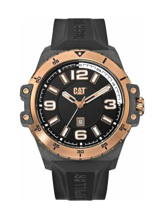 CAT Nomad Uhr Chronograph Batterie mit Schwarz Kautschukarmband