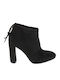 Suede Women's Ankle Boots with High Heel Black
