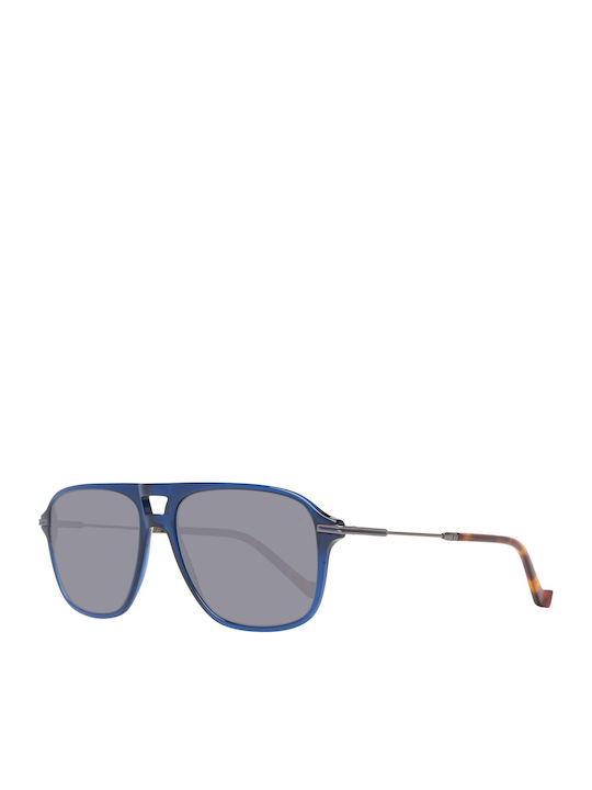 Hackett Bespoke Sunglasses Blue with Mixed Frame & Gray Lens