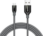 Anker Braided USB 2.0 to micro USB Cable Μαύρο 1.8m (A81430A1)