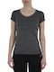 2nd Skin SSL119 Damen Sportlich T-shirt mit V-Ausschnitt Polka Dot Gray