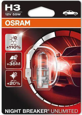 Osram Lămpi Autoturismului Night Breaker Unlimited H3 Halogen 12V 55W 1buc