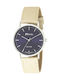Ravel Deluxe Timeless Ανδρικό Ρολόι 38mm Μπαταρίας με Μπεζ Δερμάτινο Λουράκι