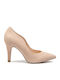 Caprice Anatomic Leather Pointed Toe Beige Heels