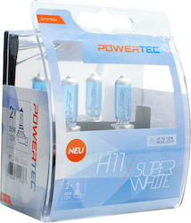 M-Tech Λάμπες Αυτοκινήτου & Μοτοσυκλέτας Powertec Super White H11 Αλογόνου 3450K 12V 55W 2τμχ