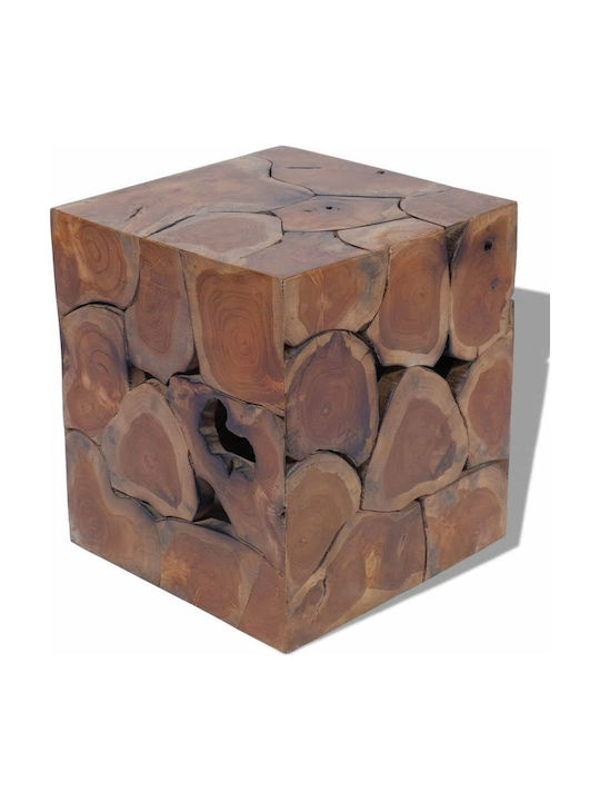 Stool For Living Room Wooden Brown 40x40x45cm