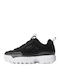 Fila Disruptor II Premium Velour Damen Chunky Sneakers Schwarz