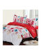 Fennel Duvet Cover Set Cotton Satin Single with Pillowcase 160x240 DCS-90P-160240-013 Red