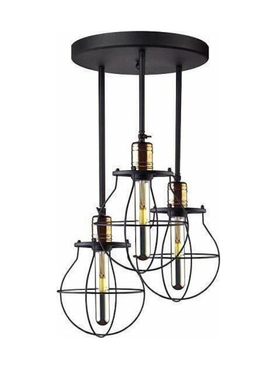 Nowodvorski Manufacture Pendant Chandelier Grid for Socket E27 Black