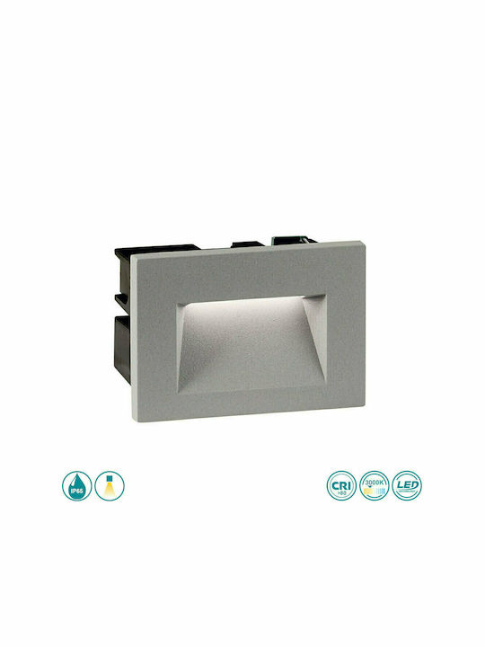 Viokef Theta Waterproof Wall-Mounted Outdoor Ceiling Light IP65 with Integrated LED Gray