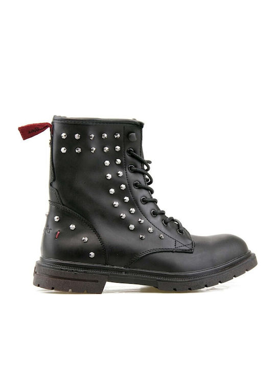 Spike Studs Δερμάτινα Γυναικεία Αρβυλάκια Μαύρα