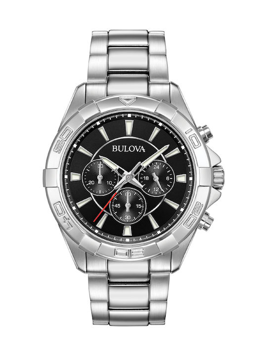 Bulova Classic Watch Chronograph Battery with Silver Metal Bracelet