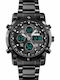 Skmei 1389 Herrenuhr 48mm Chronograph Batterie mit Schwarz Metallarmband