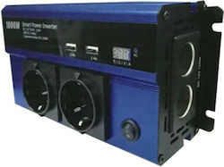 QY-7011 Inverter Αυτοκινήτου Τροποποιημένου Ημιτόνου 1000W για Μετατροπή 12V DC σε 220V AC με 2xUSB