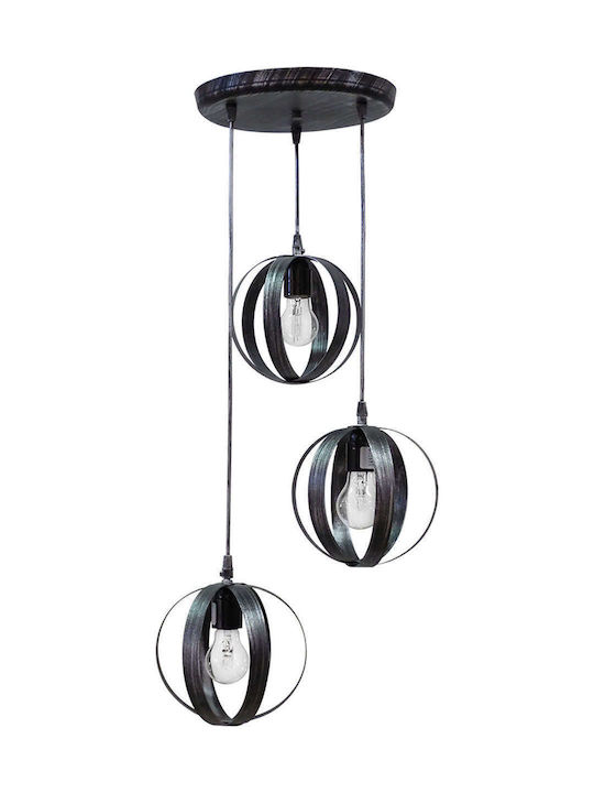 Heronia Lama Pendant Light Three-Light for Socket E27 Silver