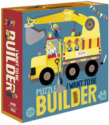 Puzzle pentru Copii I Want to be Builder pentru 3++ Ani 36buc Londji