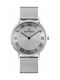 Claude Bernard Slim Line Uhr Batterie mit Silber Metallarmband