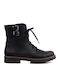 Moods Shoes Leather Women's Ankle Boots Black