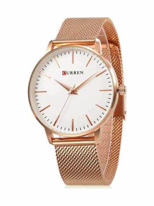 Curren Damen Uhr mit Metallarmband Rose Gold White